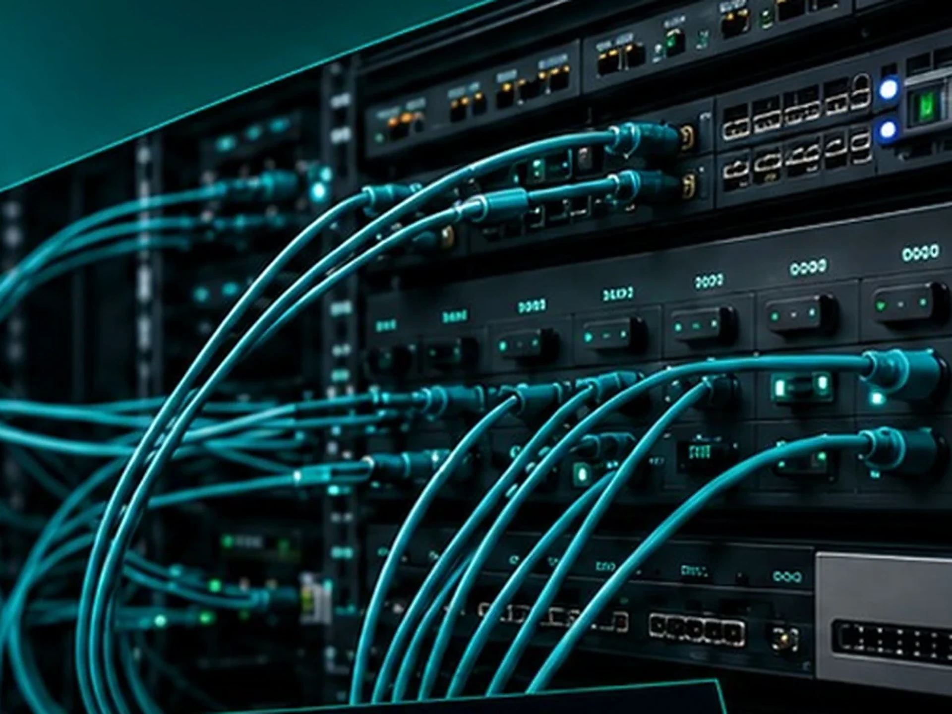 Professionele IT-netwerkracks met fiber- en koperbekabeling